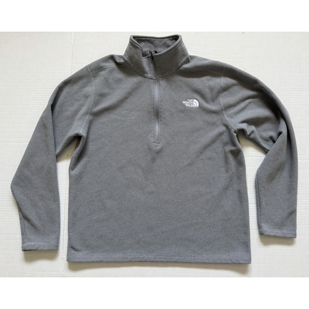 The North Face Men's XL Gray Textured 1/4 Zip Pullover Jacket Sweater